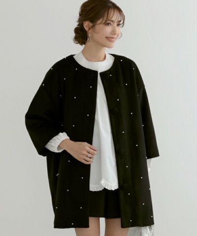 【新品未使用】メラキ＊ノーカラーペプラムコート アウター | MERAKI
