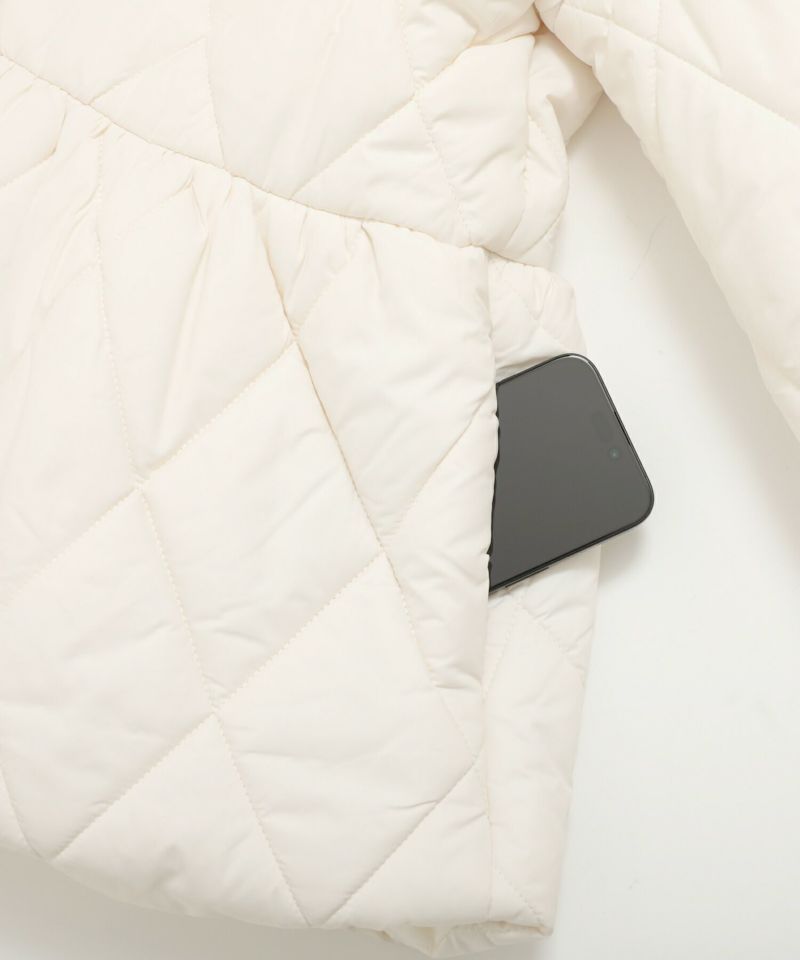 パールカラー ペプラム キルティング JKT ジャケット 裾フレア