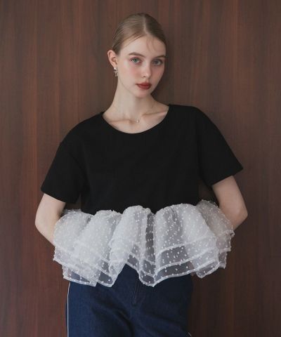 ♡新品未使用タグ付♡Meraki.フェミニンペプラムトップス ピンク 楽天市場】フェミニンペプラムトップス 裾フレア ペプラム パフ