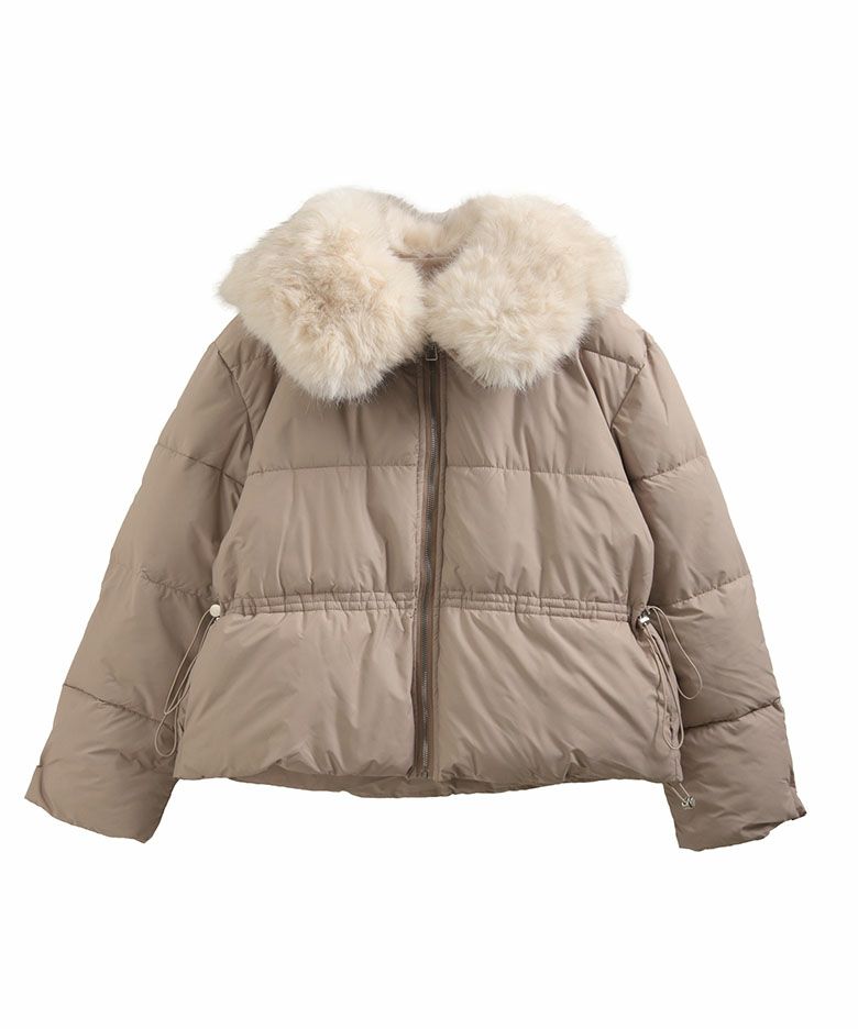 1/9 14:30～発売□ファー襟付きスリム中綿ジャケット アウター